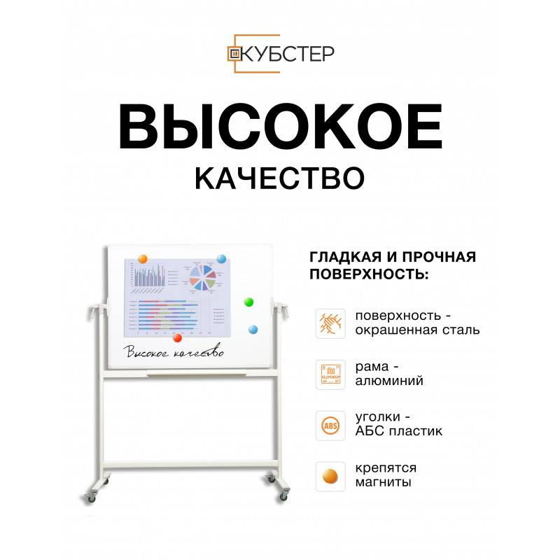 Доска поворотная магнитно-маркерная 90х120 см КУБСТЕР