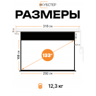 Экран с электроприводом Кубстер 292х166 см (16:9), 133 дюйма (серия Эконом)
