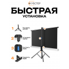 Экран на штативе КУБСТЕР с возвратным механизмом 221 на 124 см (16:9), 100 дюймов