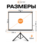 Экран на штативе КУБСТЕР с возвратным механизмом 244 на 183 см (4:3), 120 дюймов