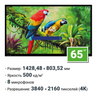 Интерактивная панель 65 дюймов HAVIS HWST65-IFPD02 с ИИ камерой, Android 14