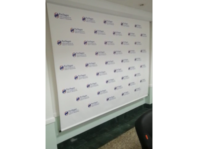 Моторизированный пресс-волл по заказу РусГидро